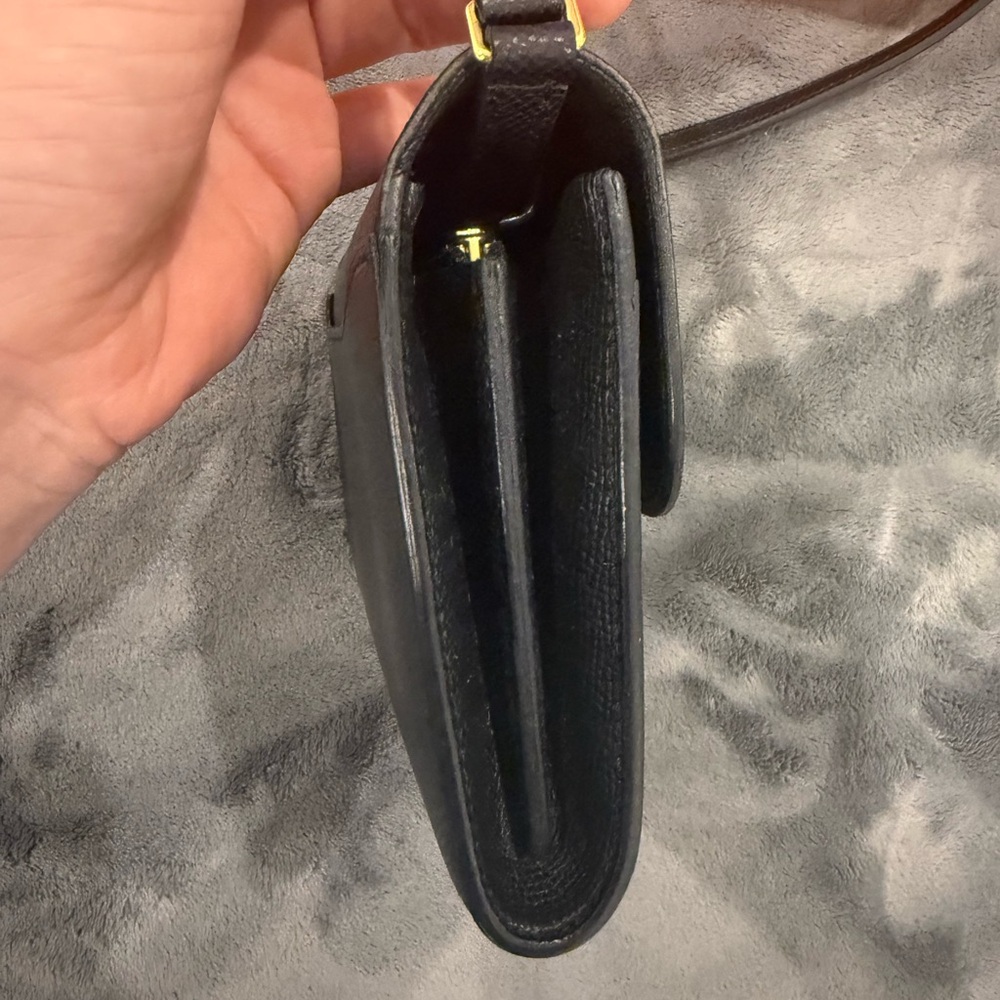 Black Constance To Go Wallet on Strap - Gold Hardware - Picture 6 of 12